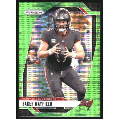 2024 Panini Prizm Prizms Neon Green Pulsar #268 Baker Mayfield