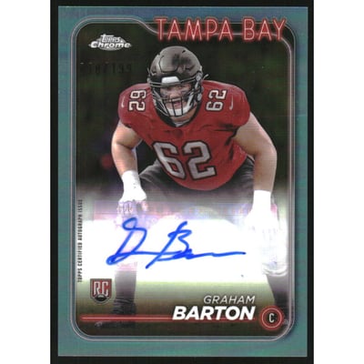2024 Topps Chrome Rookie Autographs Aqua Refractors #RAGBA Graham Barton