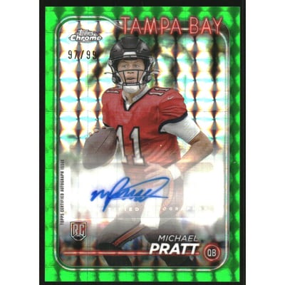 2024 Topps Chrome Rookie Autographs Green Geometric Refractors #RAMPR Michael Pratt