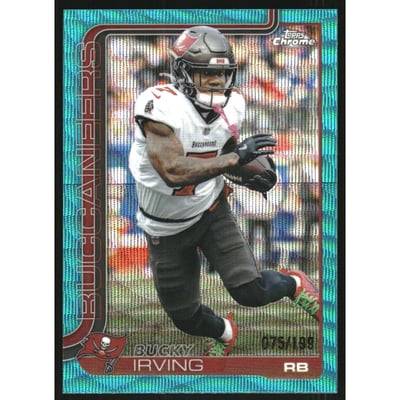 2025 Topps Chrome Aqua Wave Refractors #285 Bucky Irving