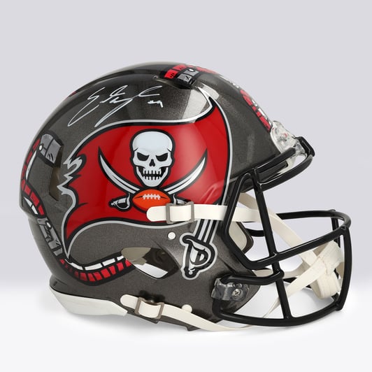 Emeka Egbuka Tampa Bay Buccaneers Autographed Fanatics Authentic Riddell Speed Authentic Helmet - Art by Distorted - Limited Edition #1/1 - WN55916781