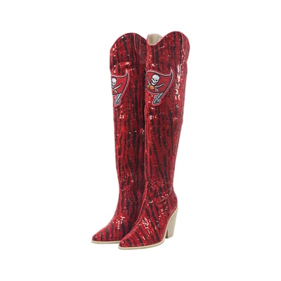  Tampa Bay Buccaneers FABGATING by Cuce Over-the-Knee Two-Tone Sequin Boots