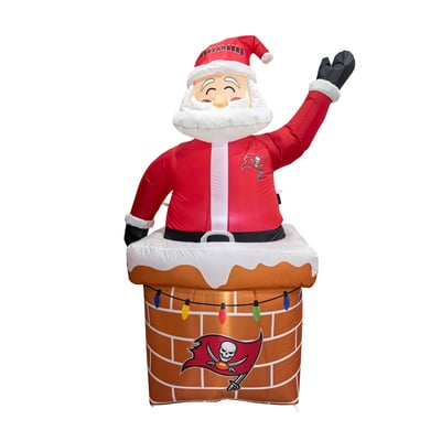 Tampa Bay Buccaneers Logo Brands Santa in Chimney Yard Inflatable