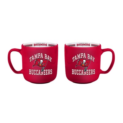 Tampa Bay Buccaneers Logo Brands Two-Piece 15oz. Stripe Mug Set