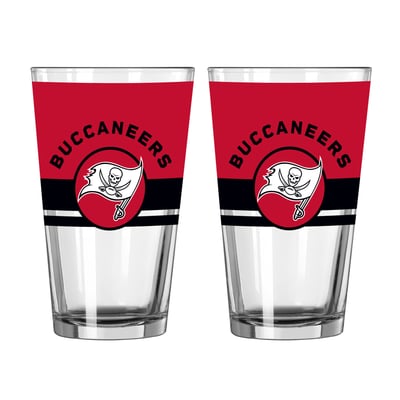 Tampa Bay Buccaneers Logo Brands Two-Piece 16oz. Horizon Pint Glass Set