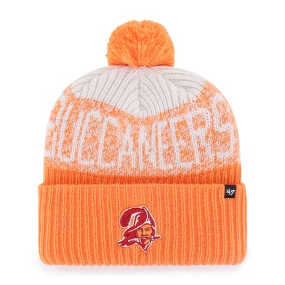  Tampa Bay Buccaneers '47 Throwback Bone Chill Cuffed Knit Hat with Pom - Orange