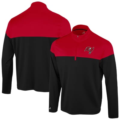 Tampa Bay Buccaneers Antigua Hinder Quarter-Zip Pullover - Black/Red