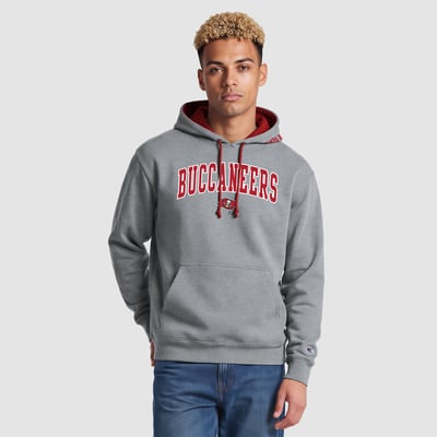  Tampa Bay Buccaneers Champion Contrast Hoodie - Heather Gray/Red