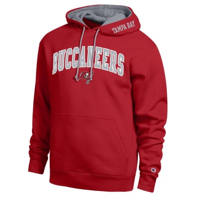  Tampa Bay Buccaneers Champion Contrast Hoodie - Red/Heather Gray