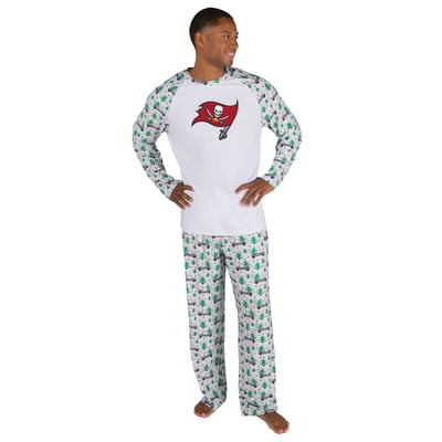 Tampa Bay Buccaneers Concepts Sport Frostbite Knit Long Sleeve Top & Pants Sleep Set - White