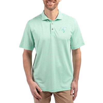 Tampa Bay Buccaneers Cutter & Buck Virtue Eco Pique Stripe Recycled Polo - Green