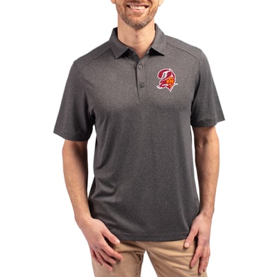  Tampa Bay Buccaneers Cutter & Buck Throwback Forge Eco Stretch Recycled Polo - Heather Black