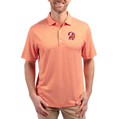  Tampa Bay Buccaneers Cutter & Buck Throwback Forge Eco Double Stripe Stretch Recycled Polo - Orange