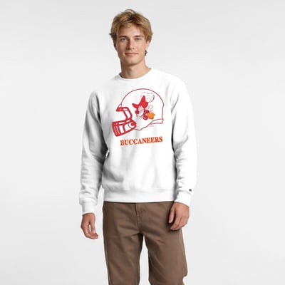Tampa Bay Buccaneers Disney x Champion Captain Hook Powerblend Sweatshirt - White