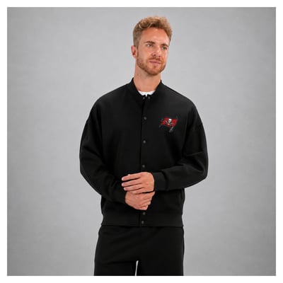 Tampa Bay Buccaneers Levelwear Logo Luxe Signature Tri-Blend Bomber Jacket - Black