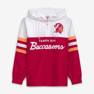  Tampa Bay Buccaneers Mitchell & Ness Head Coach Anorak Quarter-Zip Windbreaker Jacket - Red