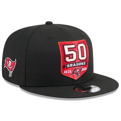 Tampa Bay Buccaneers New Era 50th Season 9FIFTY Snapback Hat - Black