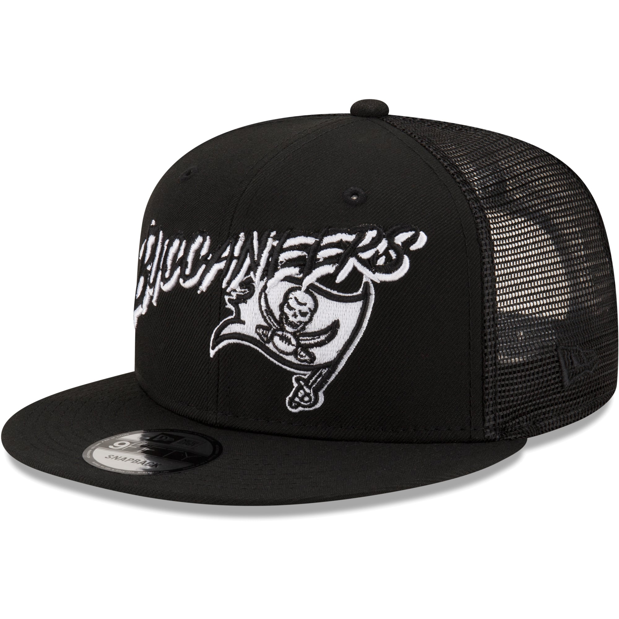 Men's New Era Black Tampa Bay Buccaneers Graffiti Script 9FIFTY
