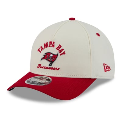 Tampa Bay Buccaneers New Era Arch 9FORTY A-Frame M-Crown Adjustable Hat - Cream/Red