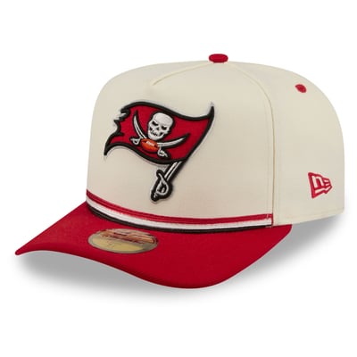 Tampa Bay Buccaneers New Era Vintage A-Frame 59FIFTY Fitted Hat - Cream/Red