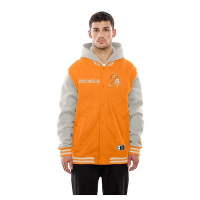  Tampa Bay Buccaneers New Era Full-Snap Fleece Hooded Jacket - Orange/Gray