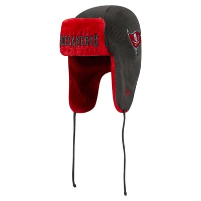 Tampa Bay Buccaneers New Era Helmet Head Trapper Knit Hat - Pewter