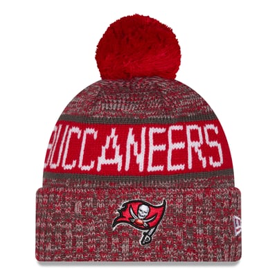 Tampa Bay Buccaneers New Era Marled Cuffed Knit Hat with Pom - Red