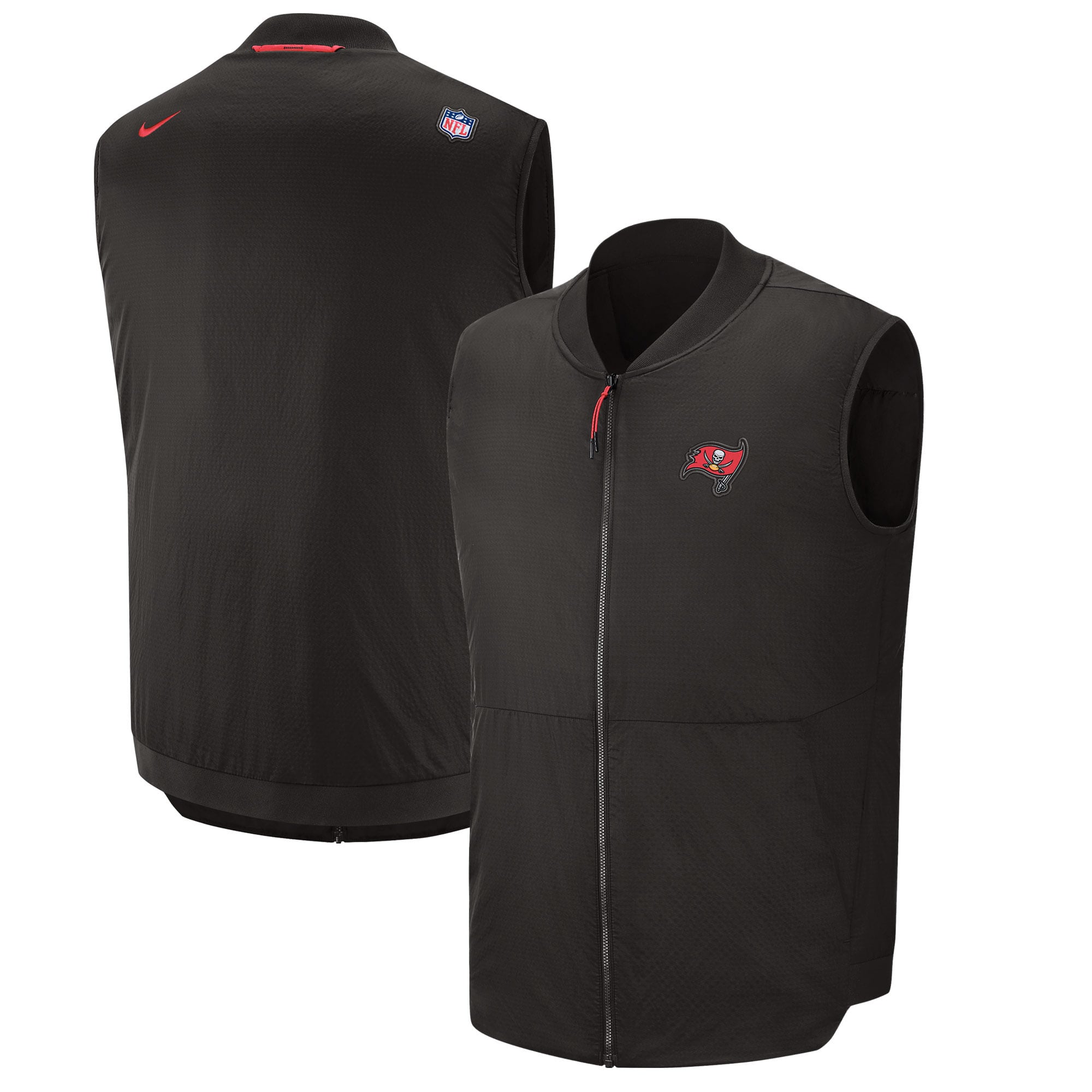 Men's Nike Pewter Tampa Bay Buccaneers Sideline Full-Zip Vest