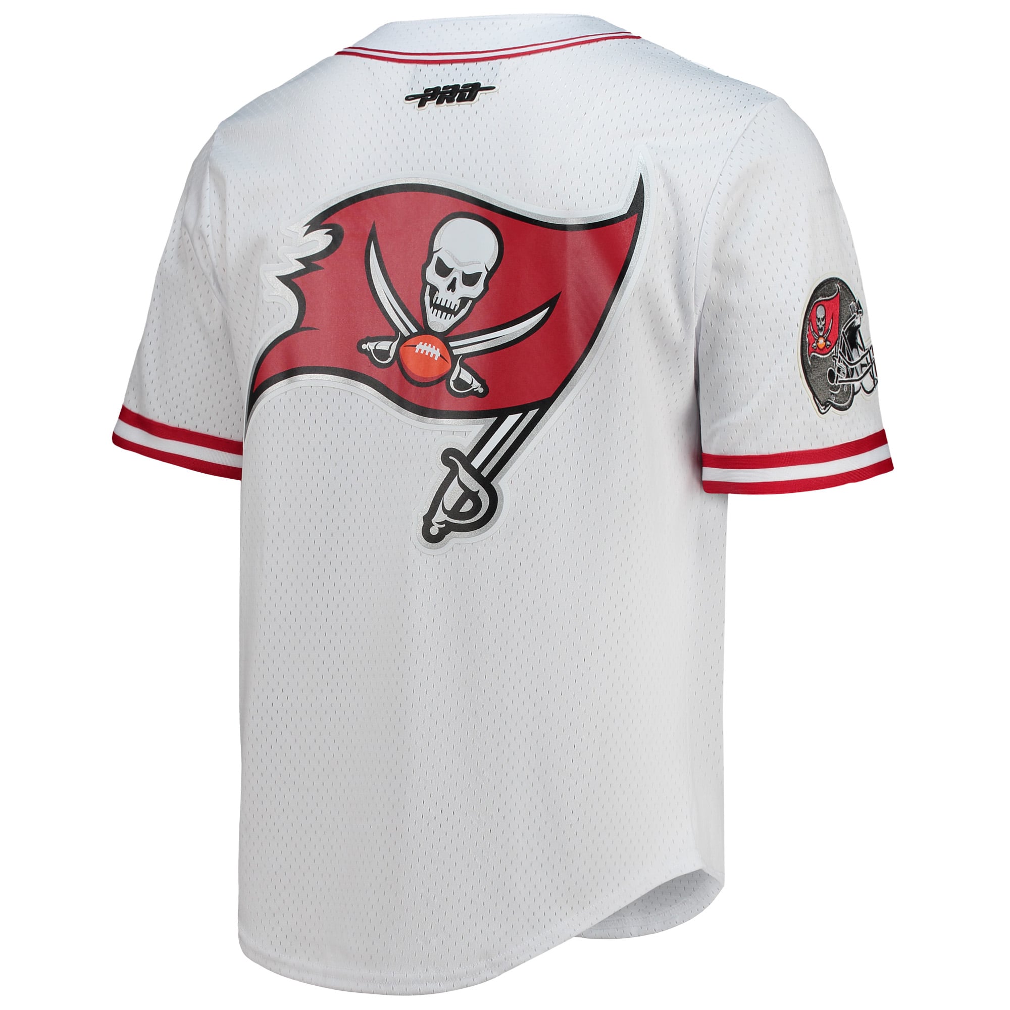 Men's Pro Standard White Tampa Bay Buccaneers Mesh Button-Up Shirt
