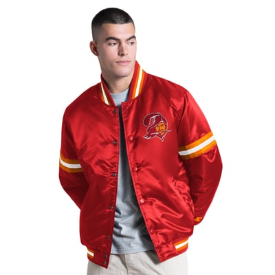 Tampa Bay Buccaneers Starter Courtside Varsity Retro Logo Full Snap Jacket - Red