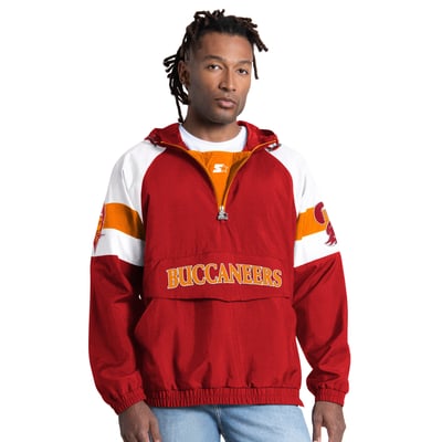 Tampa Bay Buccaneers Starter Street Cut Retro Logo Half-Zip Jacket - Red