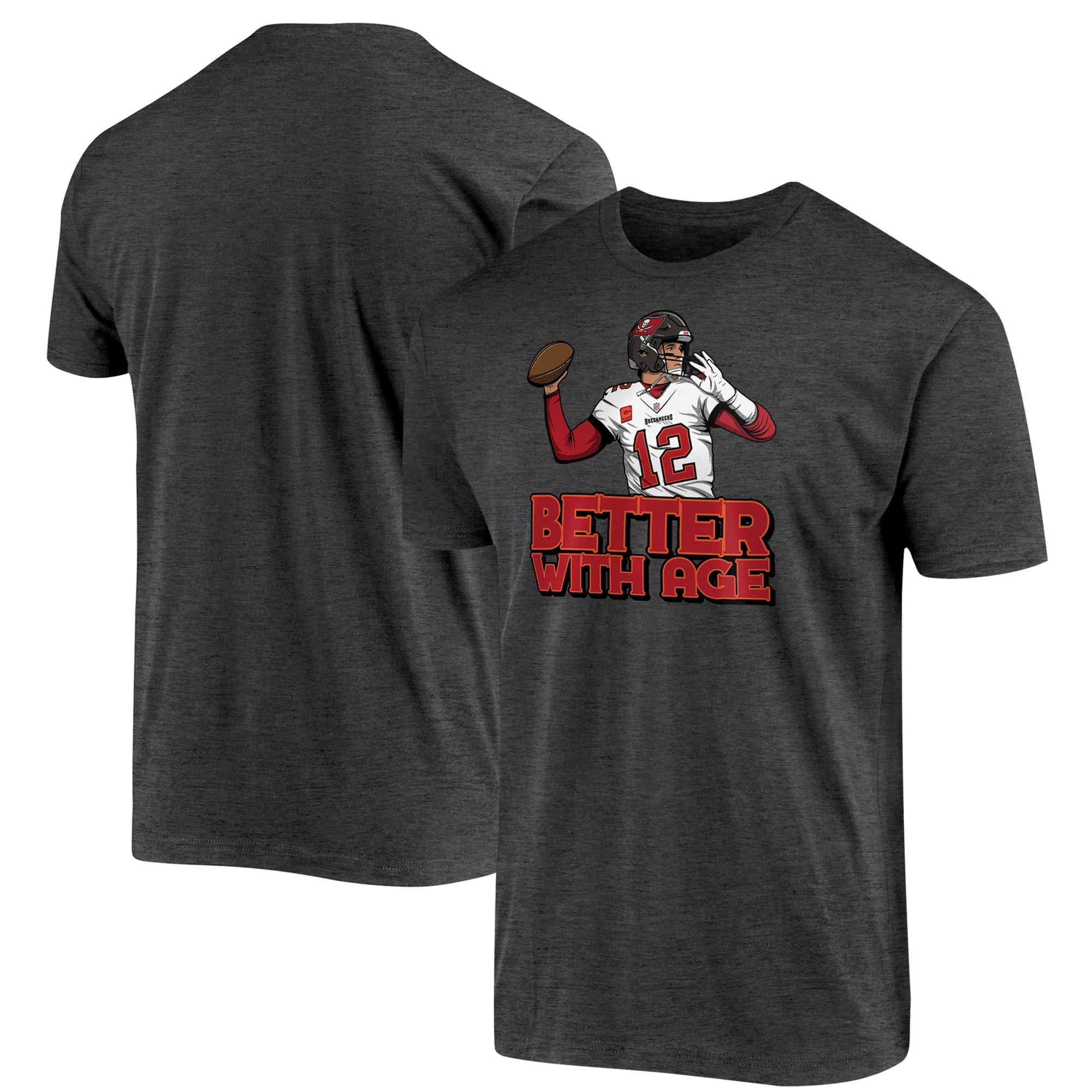 Men's Tom Brady Charcoal Tampa Bay Buccaneers Better With Age T-Shirt