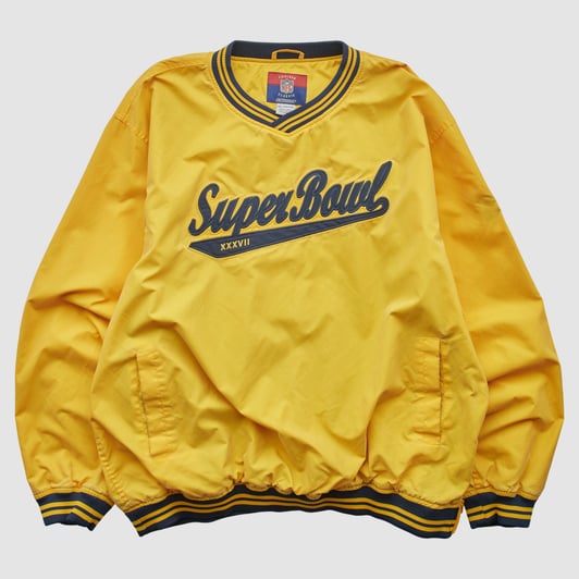 Super Bowl XXXVII Reebok 2000s Pullover Jacket - Yellow - 2XL by Fanatics Real Vintage