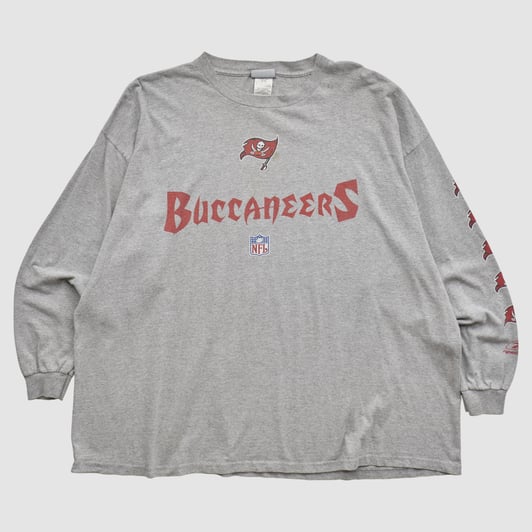 Tampa Bay Buccaneers Reebok 2000s Long Sleeve T-shirt - Heather Gray - 3XL by Fanatics Real Vintage