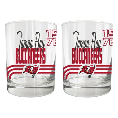 Tampa Bay Buccaneers Two-Piece 12oz. Heritage Rocks Glass Set