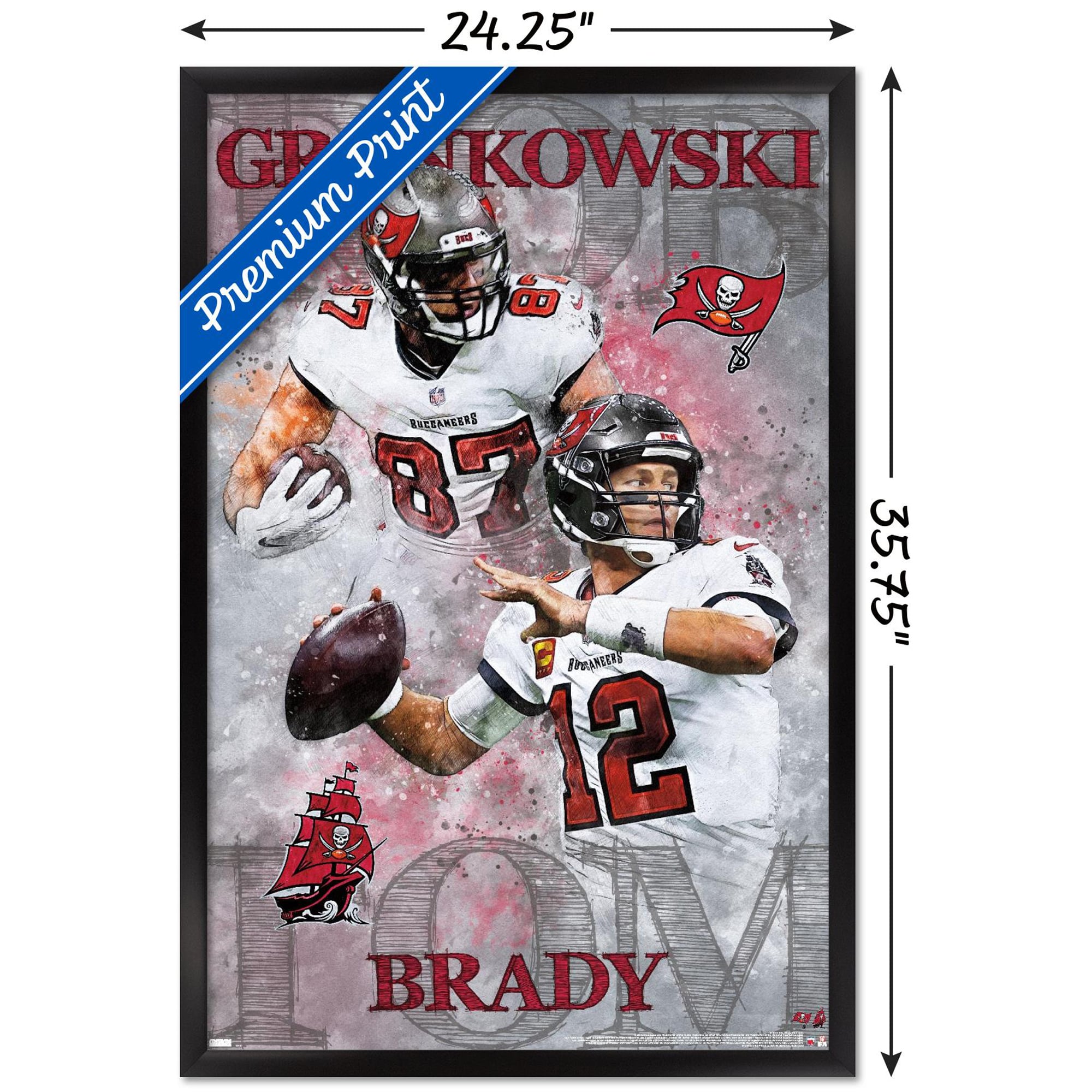 Tom Brady & Rob Gronkowski Tampa Bay Buccaneers 24.25'' x 35