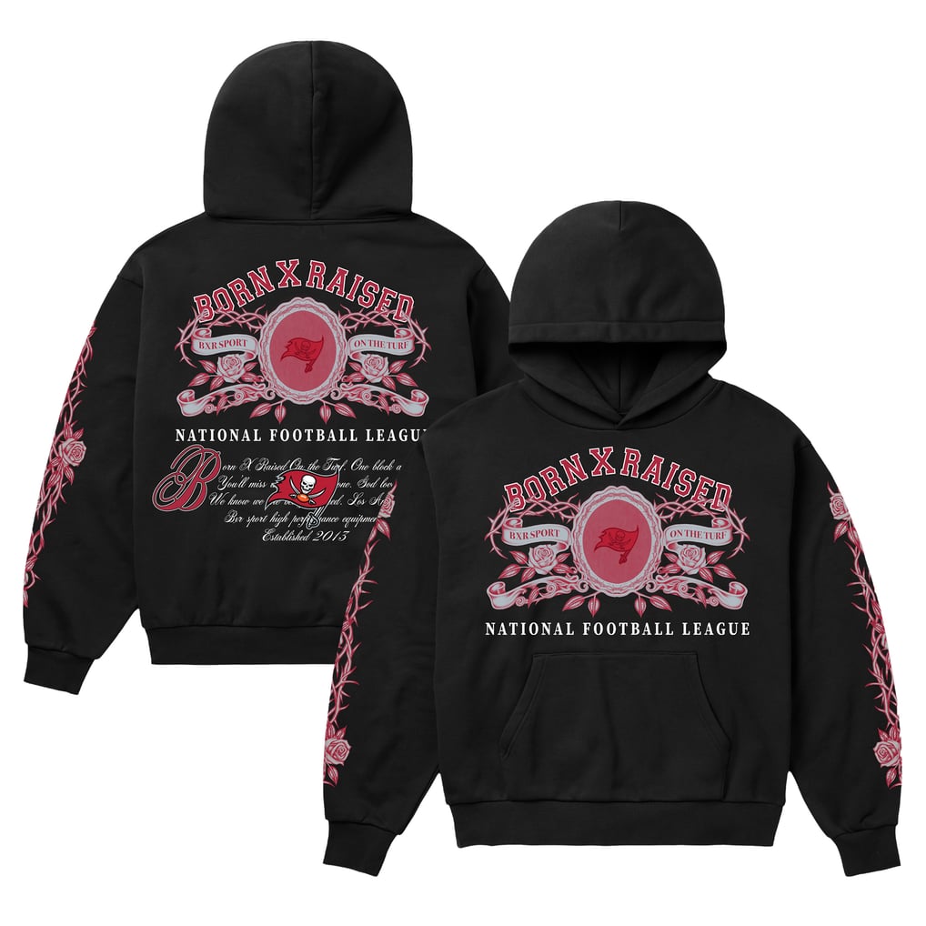Unisex Born x Raised Black Tampa Bay Buccaneers Crest Hoodie