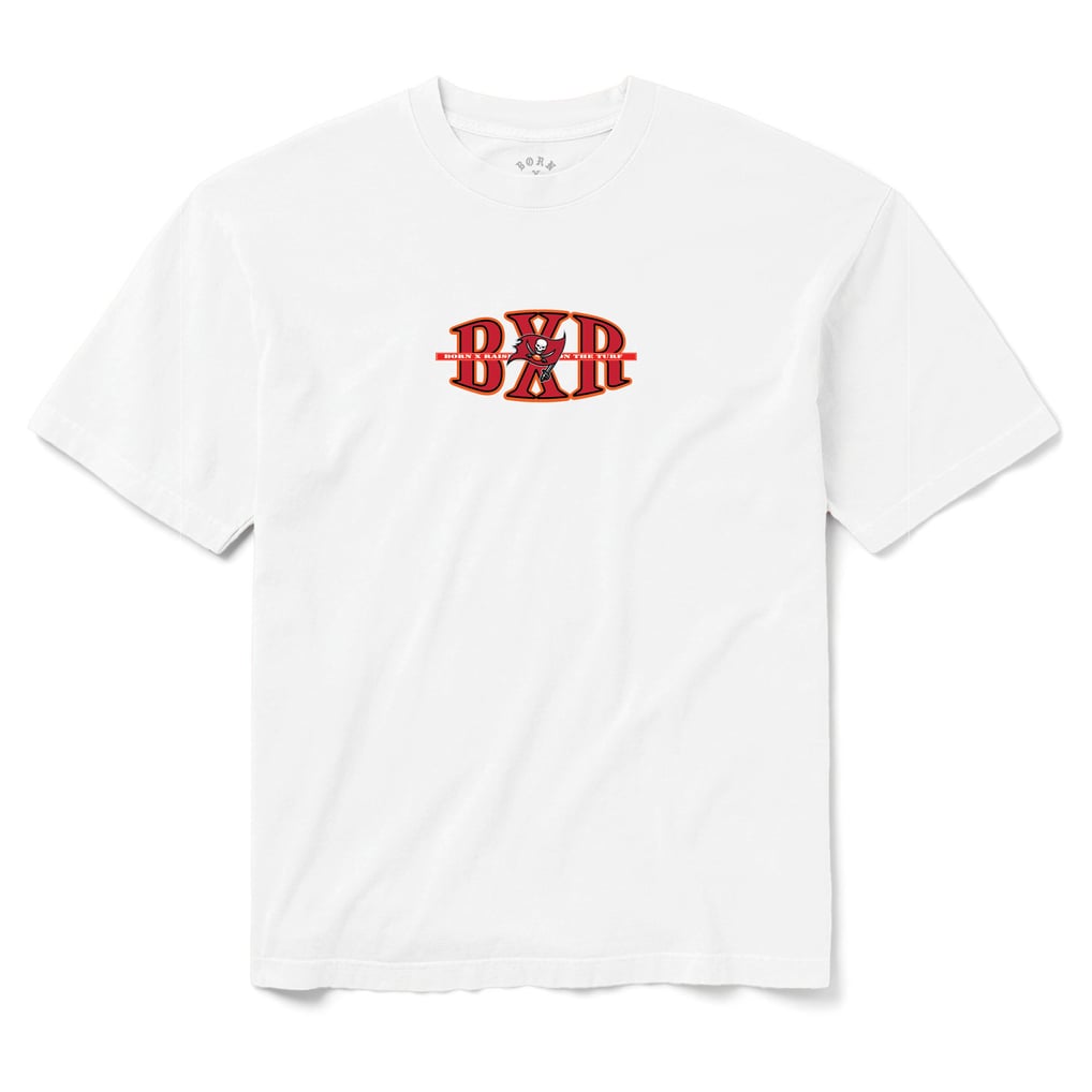 Unisex Born x Raised White Tampa Bay Buccaneers Block Letter T-Shirt