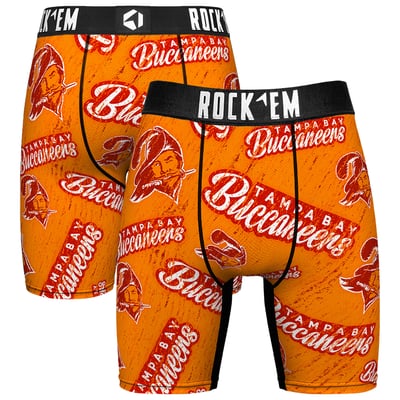  Tampa Bay Buccaneers Rock Em Unisex Throwback Logo Allover Boxer Briefs - Creamsicle