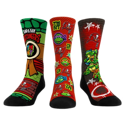  Tampa Bay Buccaneers Rock Em Unisex TMNT Three-Pack Crew Sock Set - Red