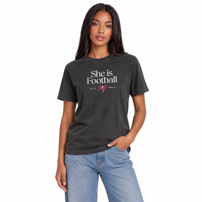 Tampa Bay Buccaneers The Wild Collective Unisex She Is Football T-Shirt - Black