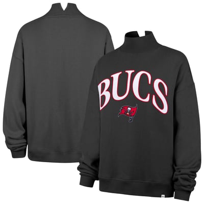 Tampa Bay Buccaneers '47 Women's Oversized Vantage Mock Neck Sweatshirt - Charcoal