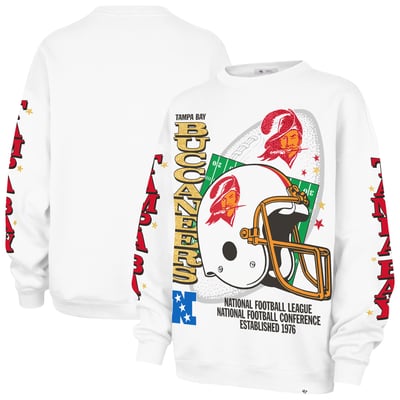 Tampa Bay Buccaneers '47 Women's Thunderous Oversized Fleece Sweatshirt - White