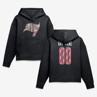 Tampa Bay Buccaneers Women's Forged Mascot Personalized Name & Number Hoodie - Black