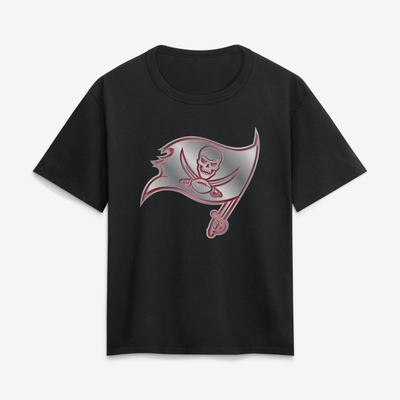 Tampa Bay Buccaneers Women's Metallic Mascot T-Shirt - Black