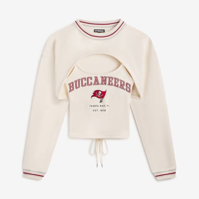  Tampa Bay Buccaneers Off Season x NFL Women's Fleece Shrug Cami - Cream