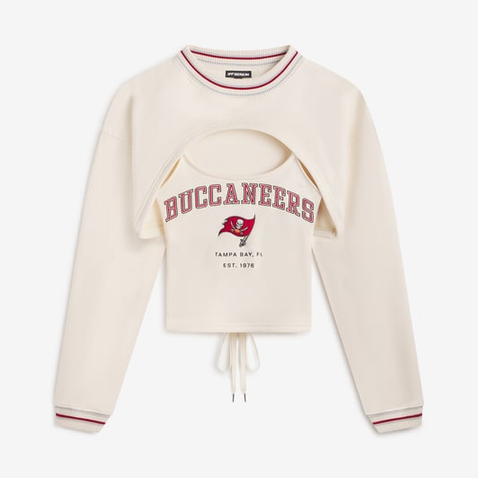  Tampa Bay Buccaneers Off Season x NFL Women's Fleece Shrug Cami - Cream