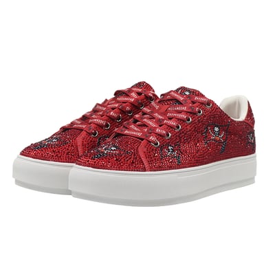  Tampa Bay Buccaneers FABGATING by Cuce Women's Crystal Team Logo Sneakers - Red