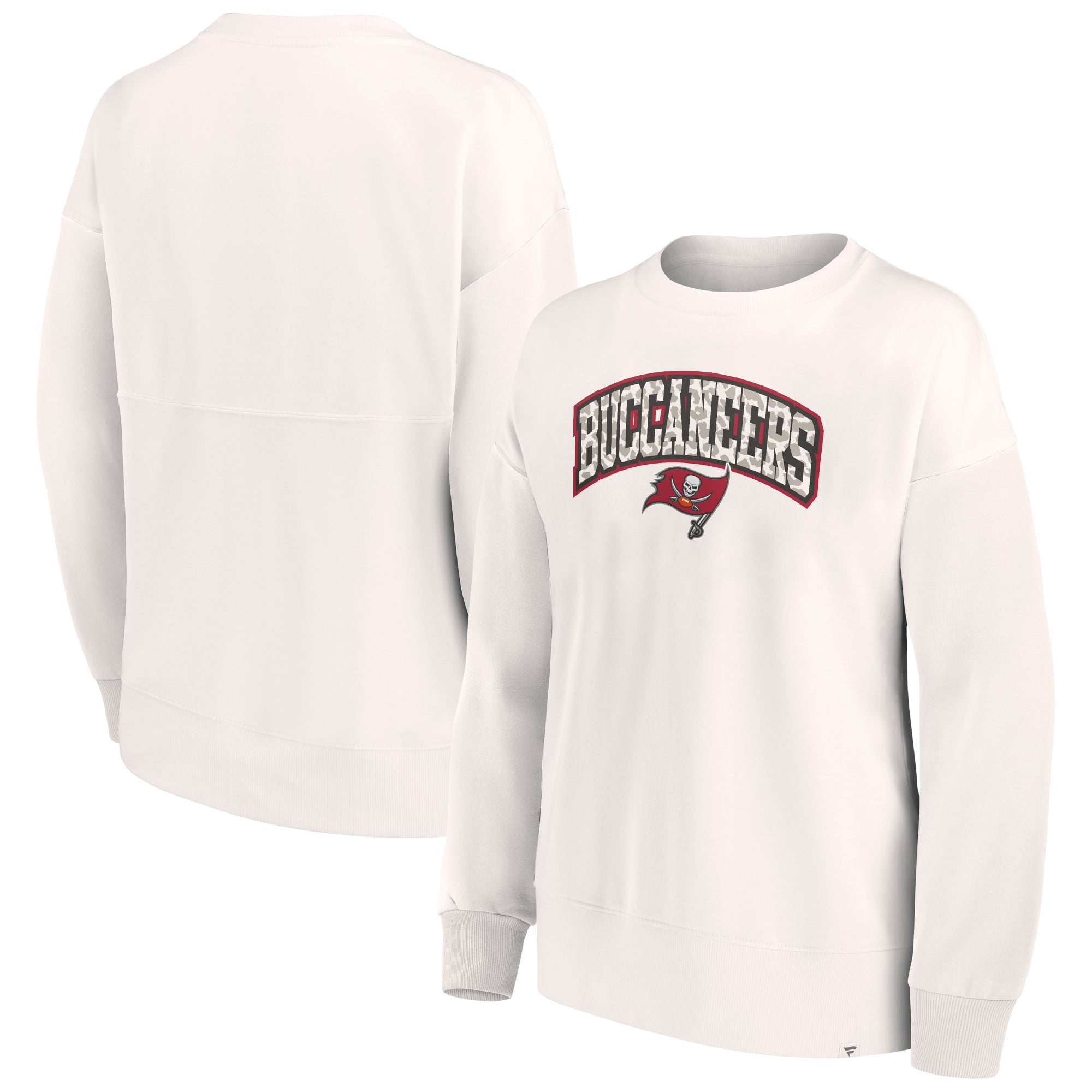 Women's Fanatics Cream Tampa Bay Buccaneers Leopard Team Pullover