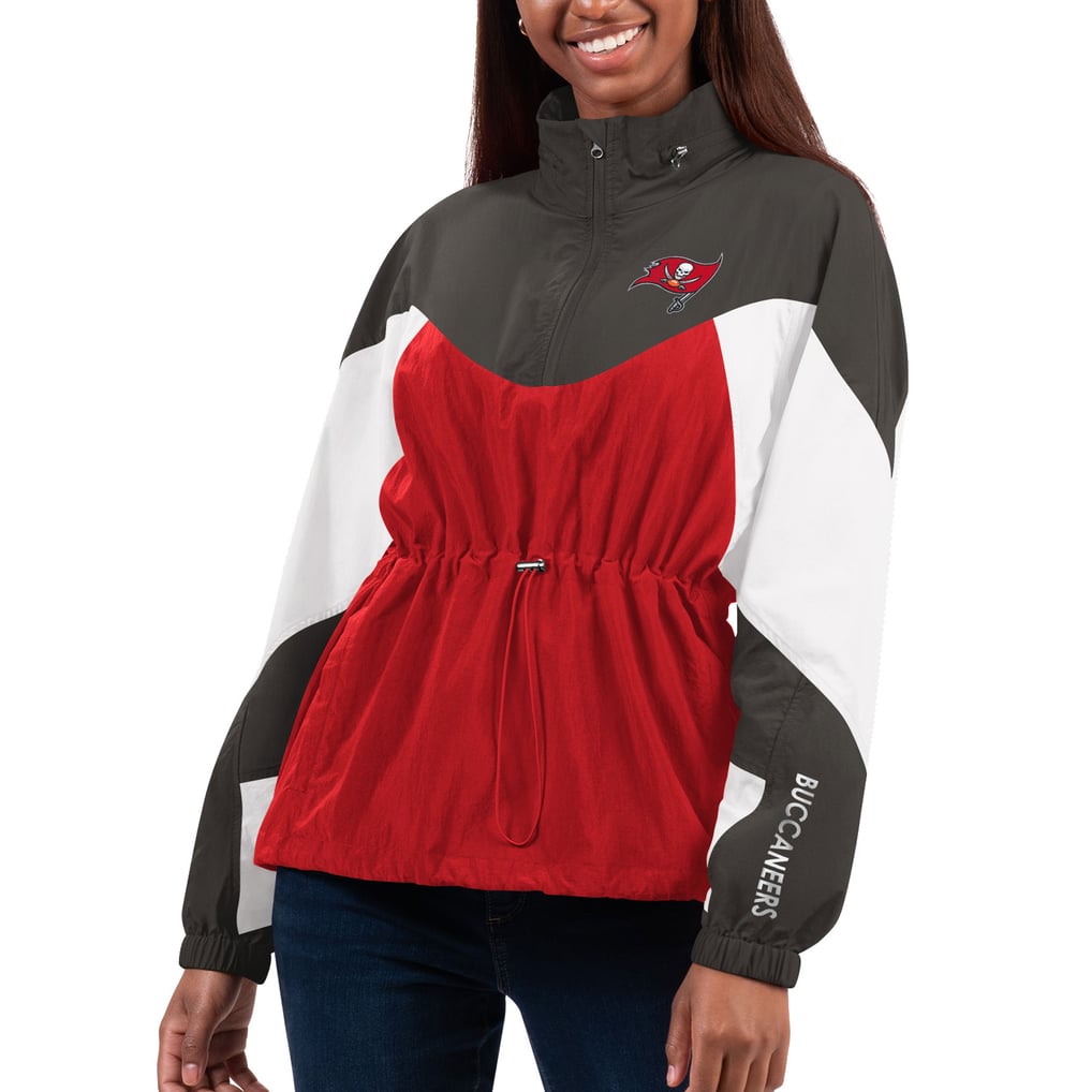 Zipper Code Jacket Women's Tampa Bay Buccaneers G-III 4Her by Carl Banks Red/Pewter Tie ...